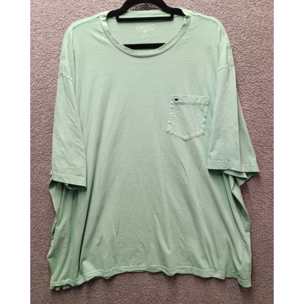 Crown & Ivy Big Tall 4X Mint Green Pocket T‎ Shirt Men Short Sleeve Cotton